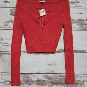 American Eagle Outfitters Off-the-Shoulder Red Sweater